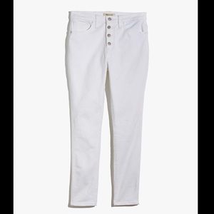 NWT Curvy High-Rise Skinny Crop Jeans in Pure White: Button-Front Edition / 29